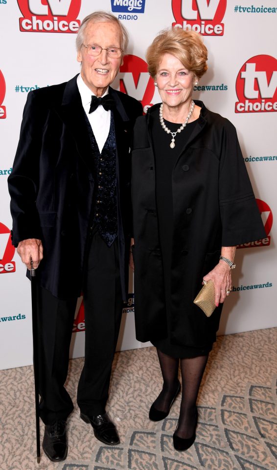  Nicholas Parsons and his wife Ann Reynolds attending the TV Choice Awards 2018