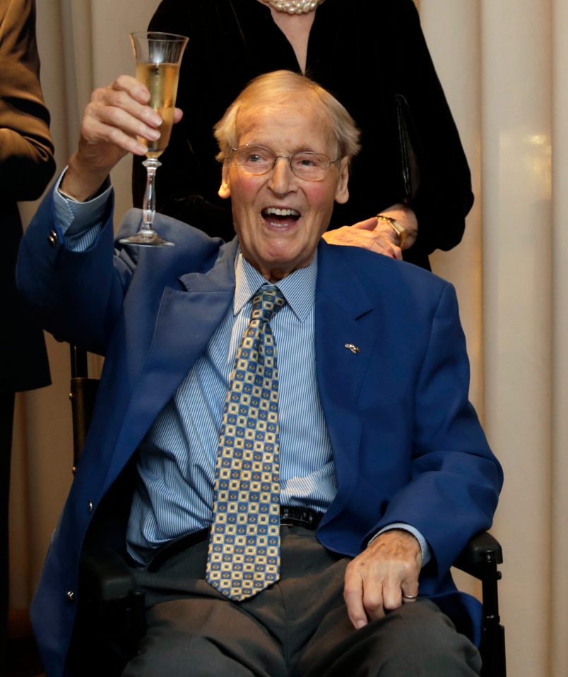  Nicholas Parsons has died after a career of more than 70 years in radio and TV - seen here celebrating his 96th birthday in October last year