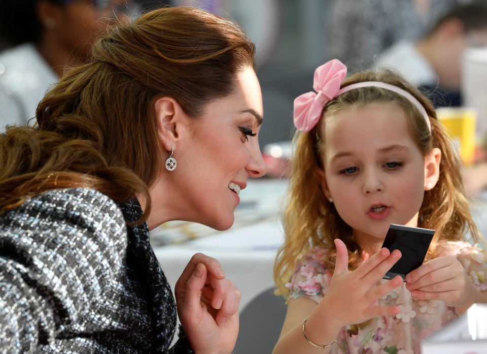 The Duchess got stuck into an art project with the children