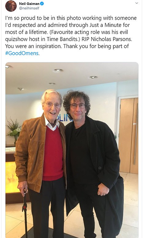  Neil Gaiman also shared a photo of him taken recently with the legend