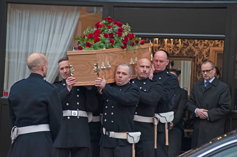  Emotional firefighters carried his coffin today through the Kent streets