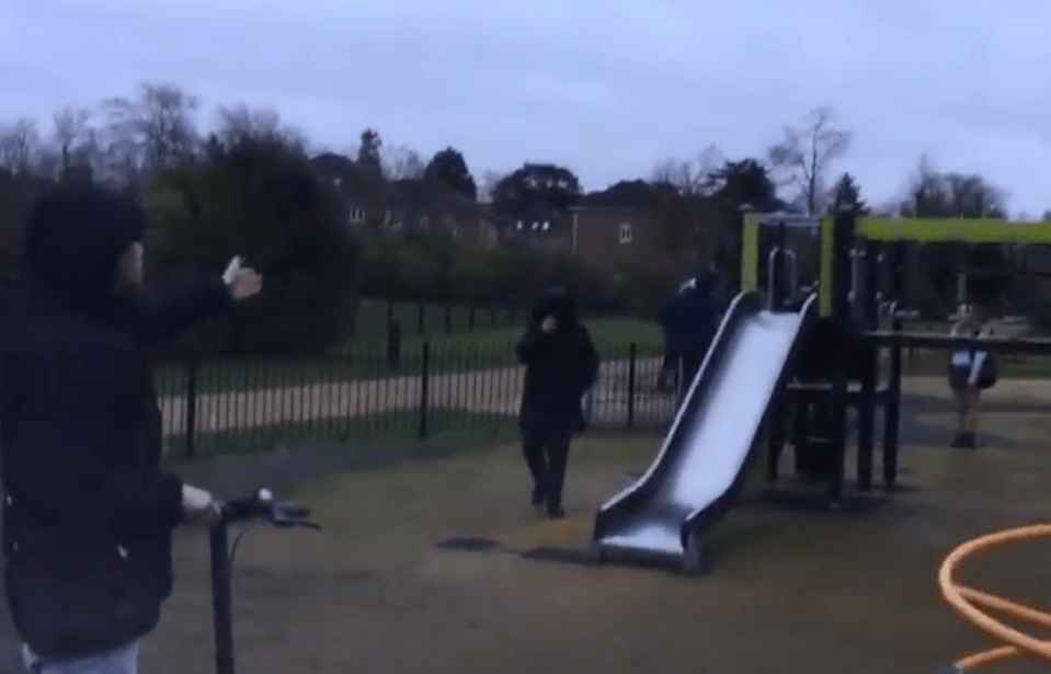  She asked the group to leave so her son could play in the park