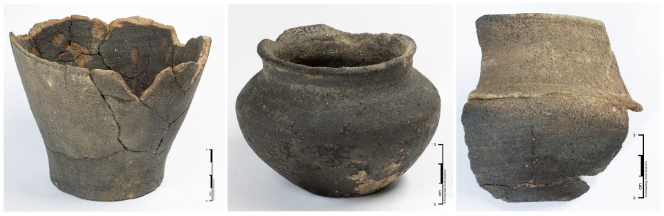  Several pots found at the site were likely filled with goods to provide 'sustenance' to the dead in the afterlife