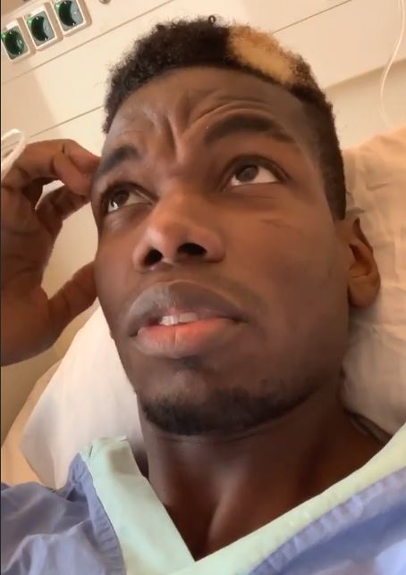  Paul Pogba looked confused from his hospital bed as he shared a series of Instagram stories