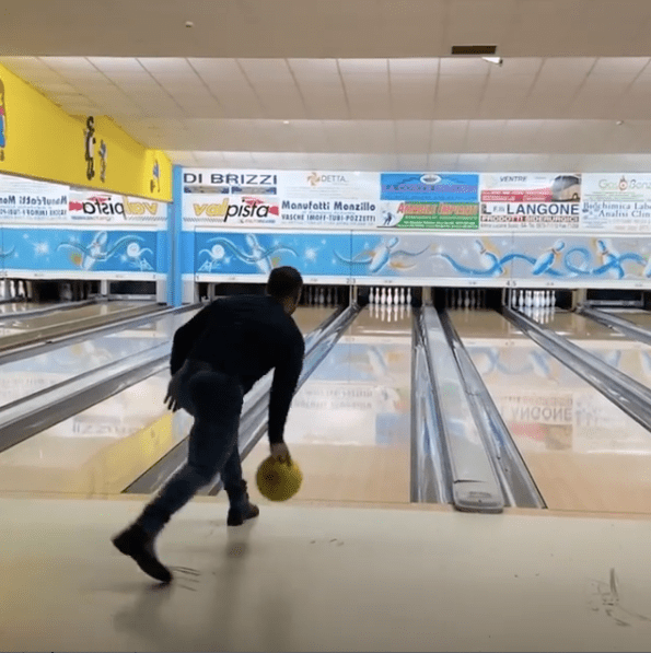  He shared video as he aimed for a strike, with a well-aimed ball