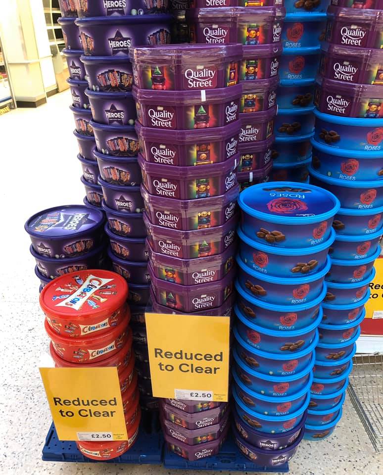  Tesco has slashed the price of the popular Christmas chocolate tubs by £1.50