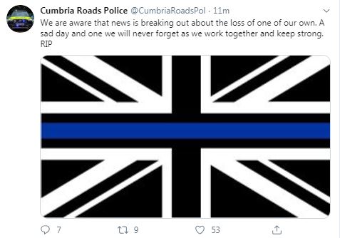  Cumbria Roads Police has paid tribute to their fallen colleague