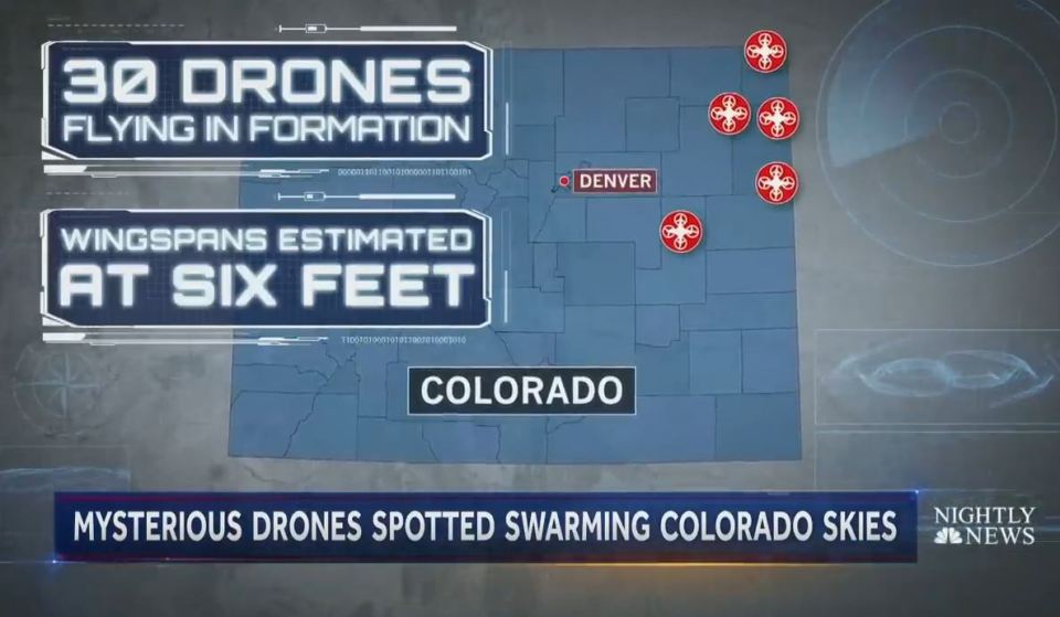  The drones have been spotted in five counties in Colorado and also across the border in Nebraska