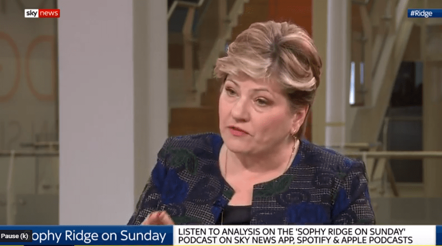  Emily Thornberry warned of a major lurch towards war