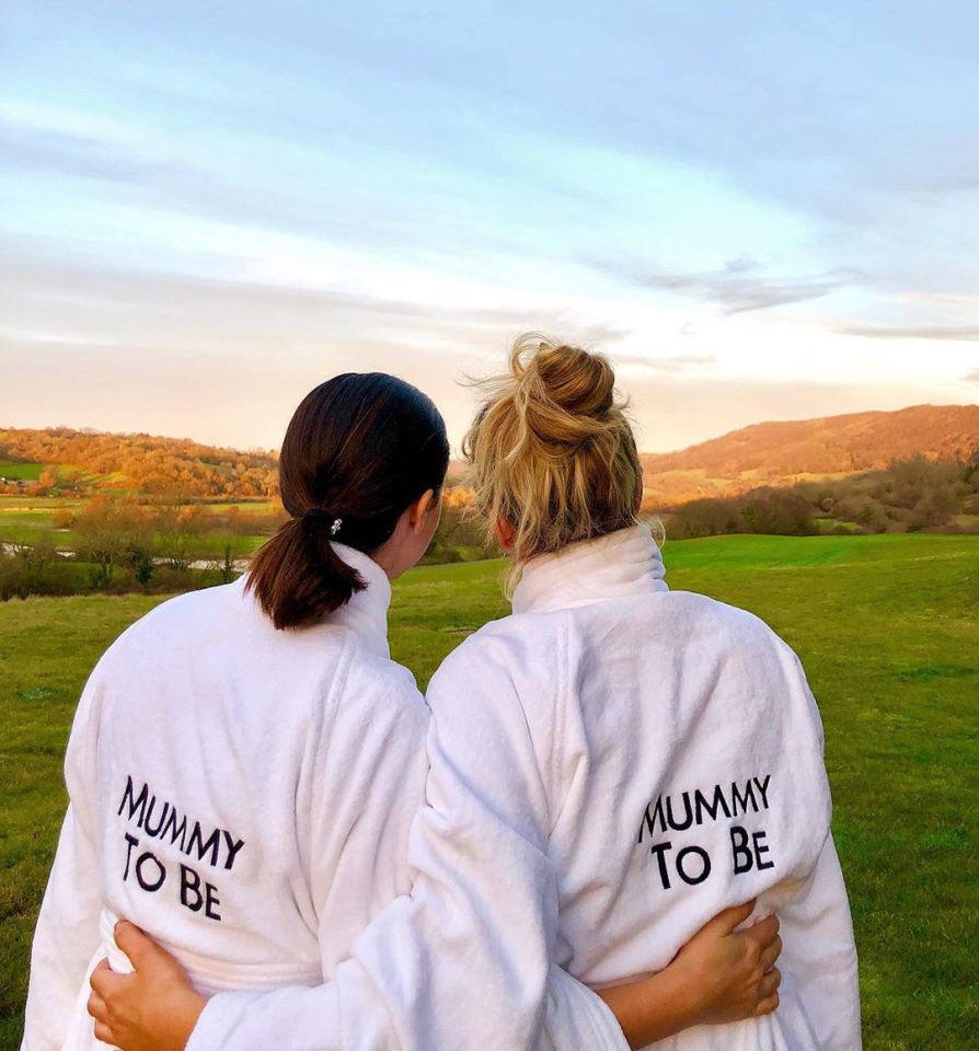  Lydia Bright and Lucy Mecklenburgh posed up in their personalised gowns