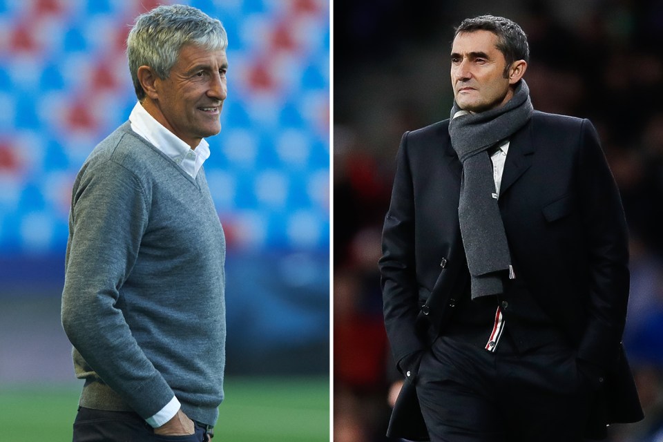  Quique Setien (left) has become Barcelona manager after Ernesto Valverde was sacked by the club