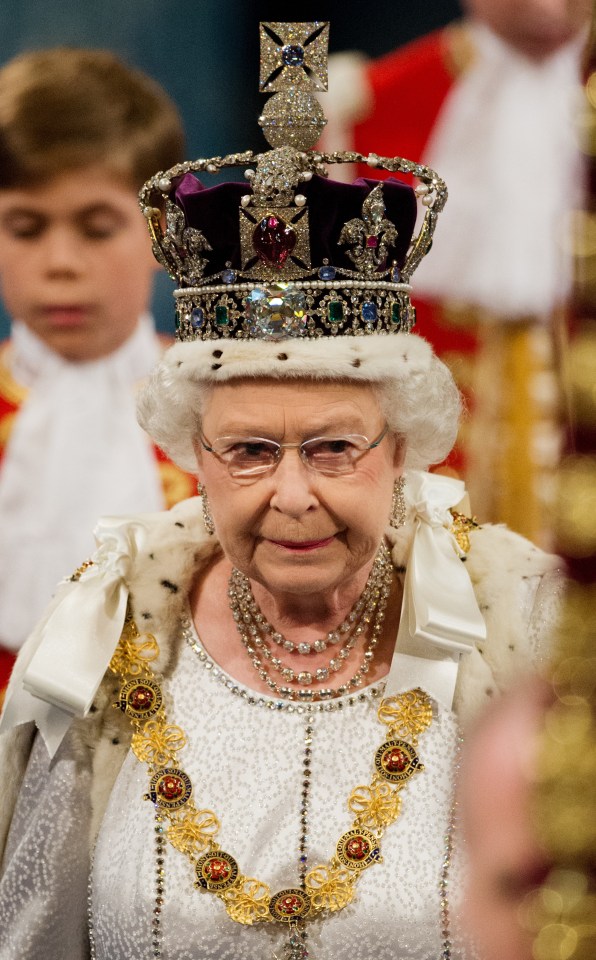 The Queen wearing the Imperial State Crown to open parliament in 2012