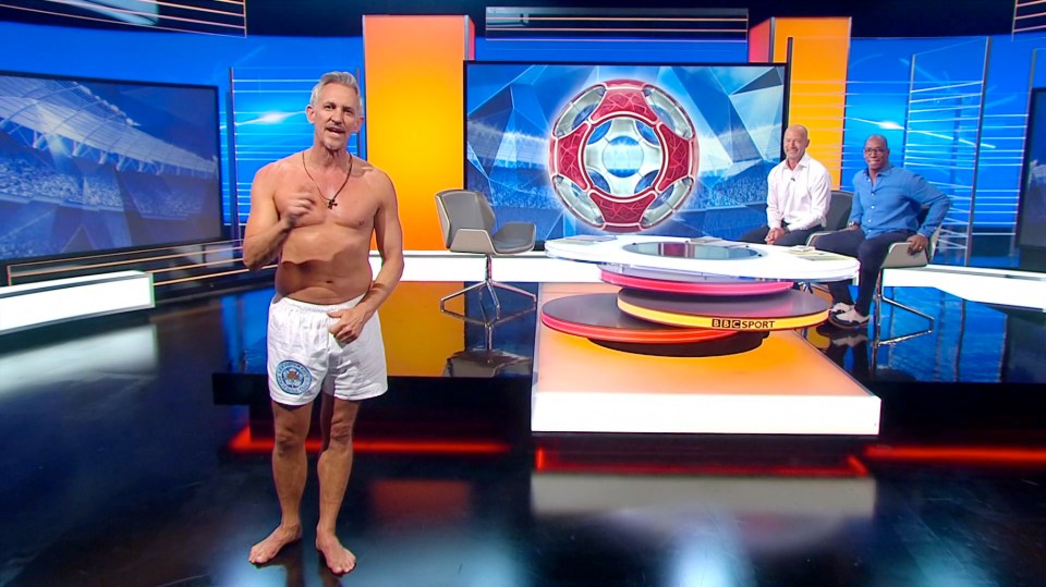  Gary Lineker hosted MOTD in just his pants after Leicester won the Premier League