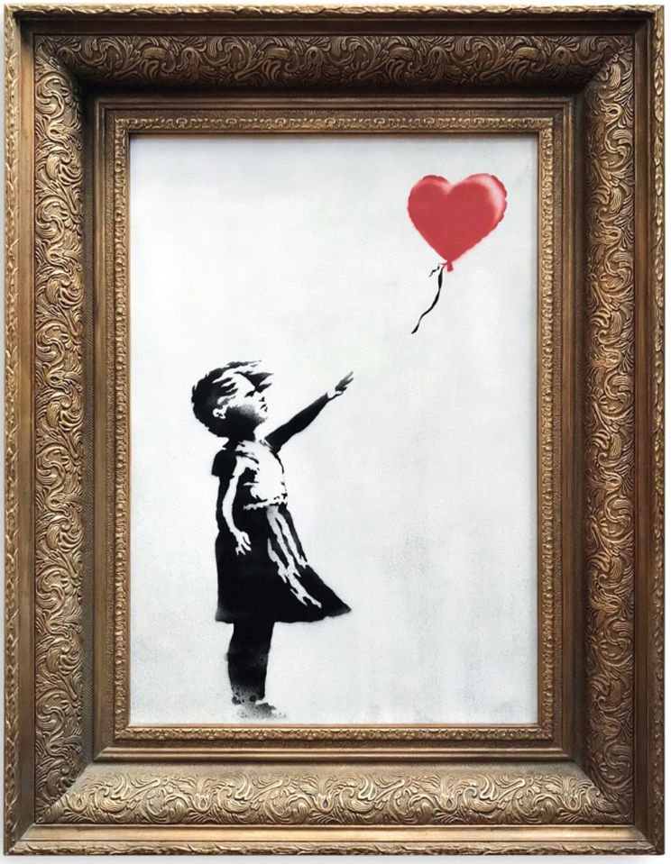  Banksy's 'Balloon Girl' mural from 2002 is one of his most iconic pieces and is very similar to his latest Valentine's Day effort