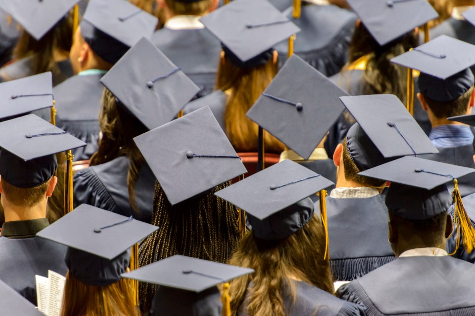 Mortar board and grads