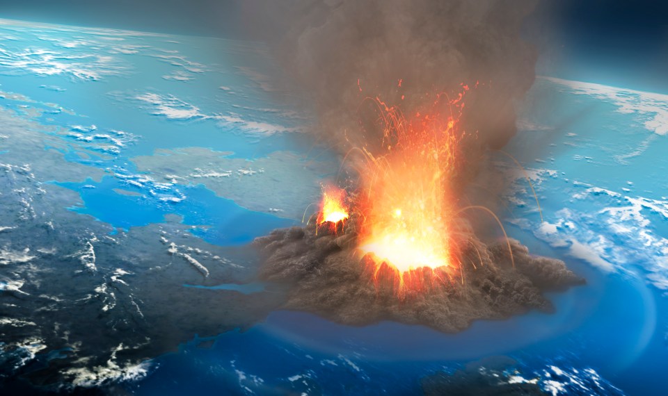  The eruption of Mount Toba in Indonesia is said have been 5,000 times larger than the Mount St Helens eruption in the 1980s and led to the near-extinction of our species (stock)