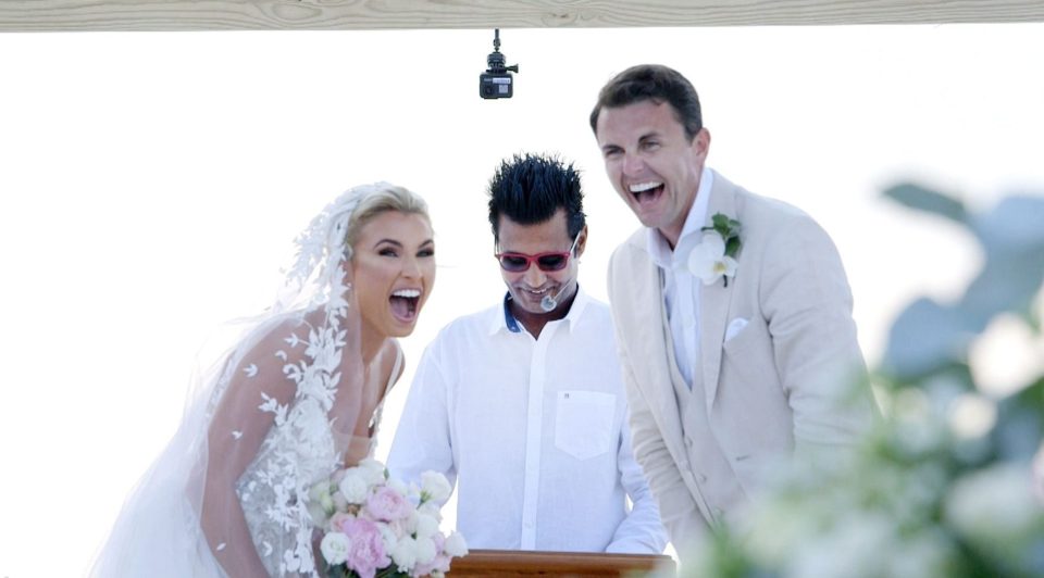 Billie and Paul are all smiles on their wedding day