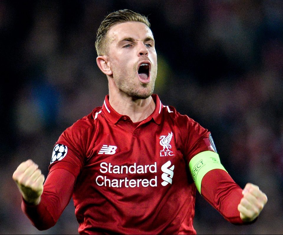  Henderson celebrated after Liverpool beat Barcelona in the second leg of the UEFA Champions League semi-final