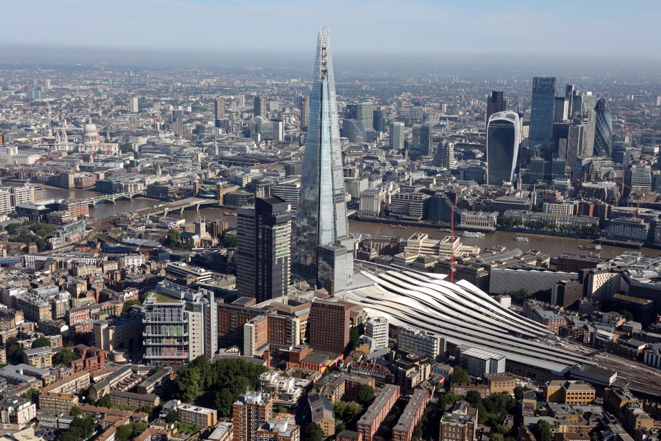 The Shard towers above London and offers 360 degree, panoramic views from 800ft up