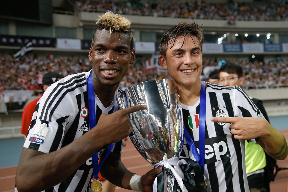  Paul Pogba and Paulo Dybala celebrate Juventus' Italian Super Cup win in 2015