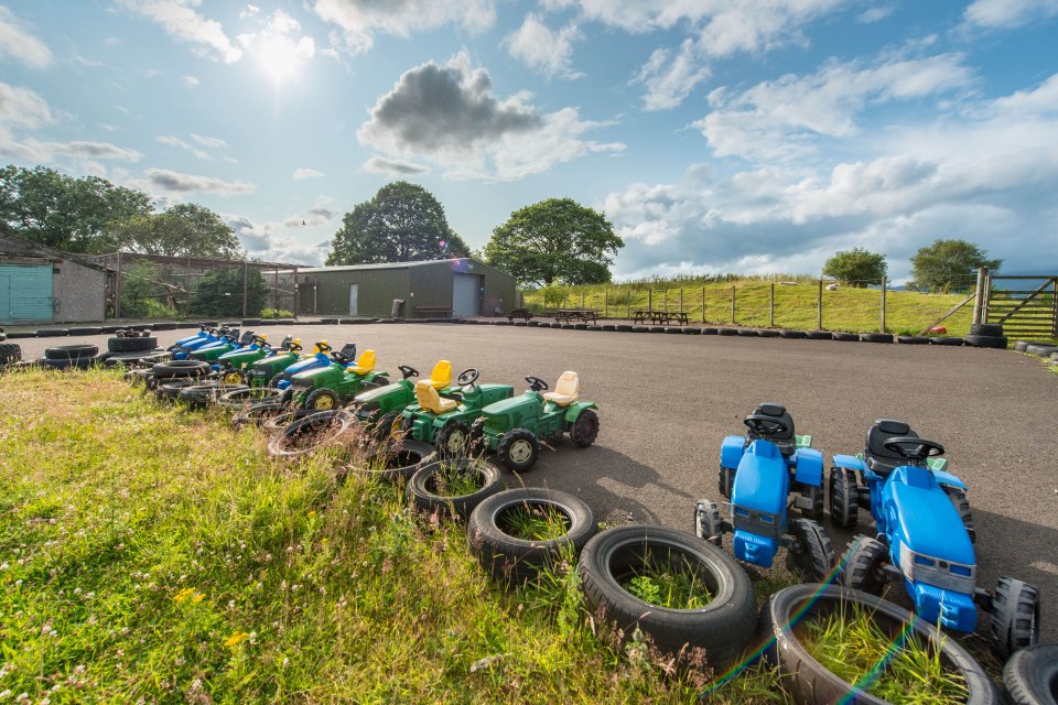  A mini race course offers exciting outdoors activity