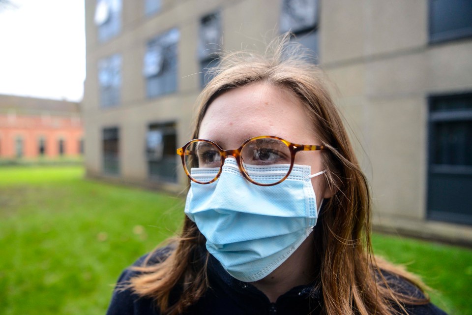 Worried students have donned masks to protect themselves against the virus