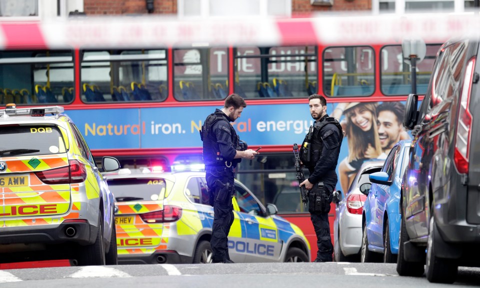  Police took Amman out at the scene in Streatham