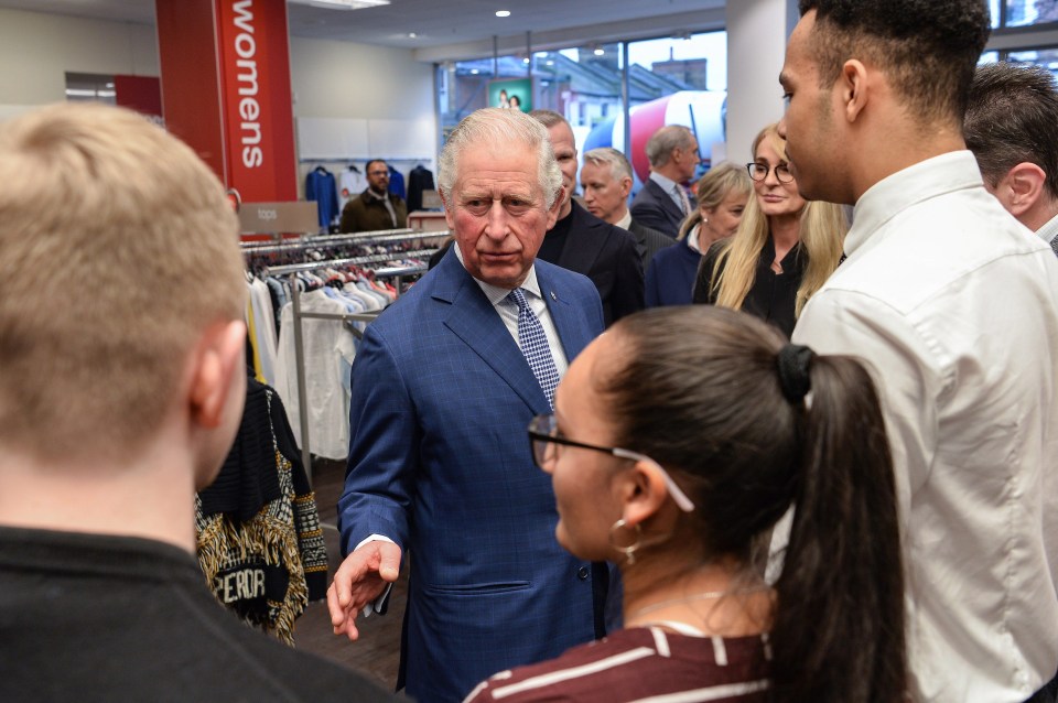 Charles spoke to young people signed up to the Get into Retail scheme in conjunction with The Princes Trust