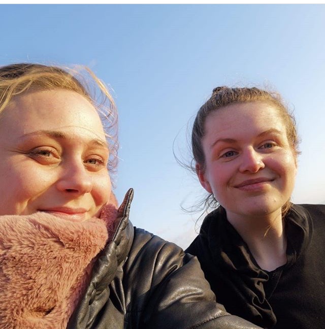 Catherine, pictured with a friend, is going through therapy again and still struggles