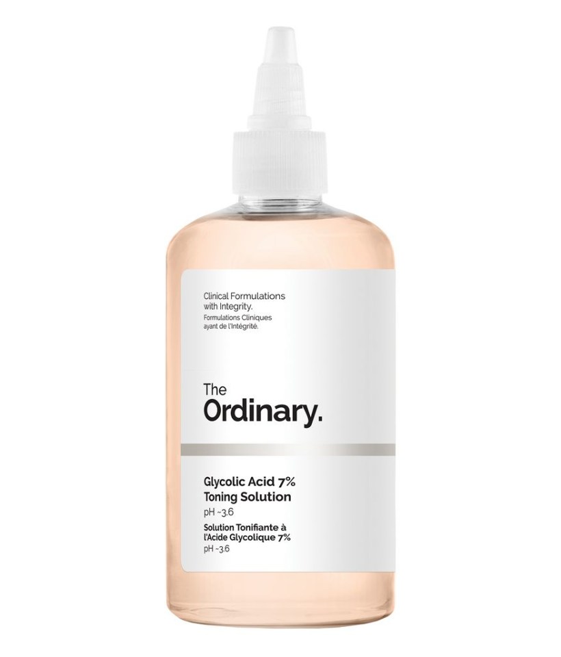 Lopez uses glycolic acid to exfoliate – The Ordinary does a toning solution