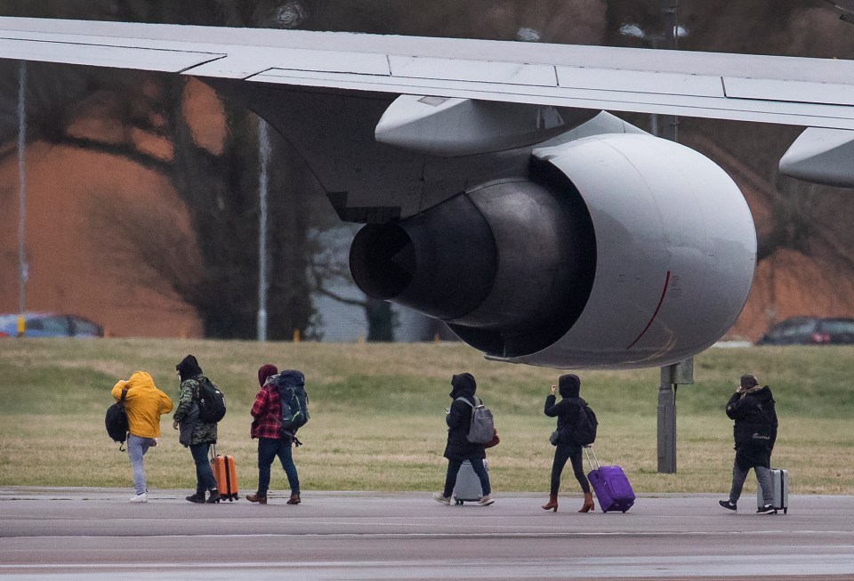 The flight arrived safely, with about 105 Brits on board, with the rest of the passengers EU nationals