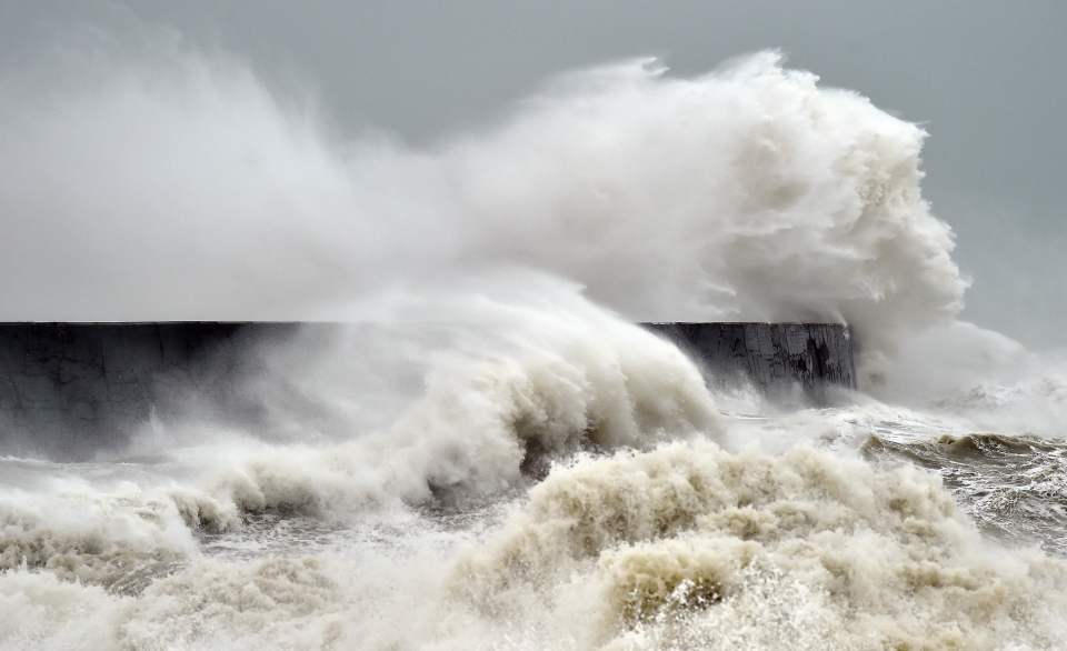  Stormy seas today in Newhaven, East Sussex