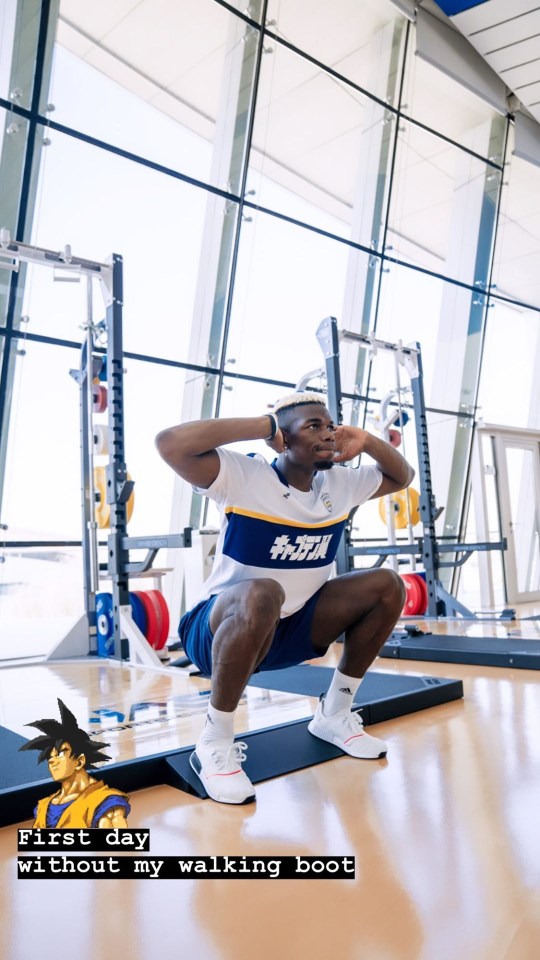  Paul Pogba working out during the winter break