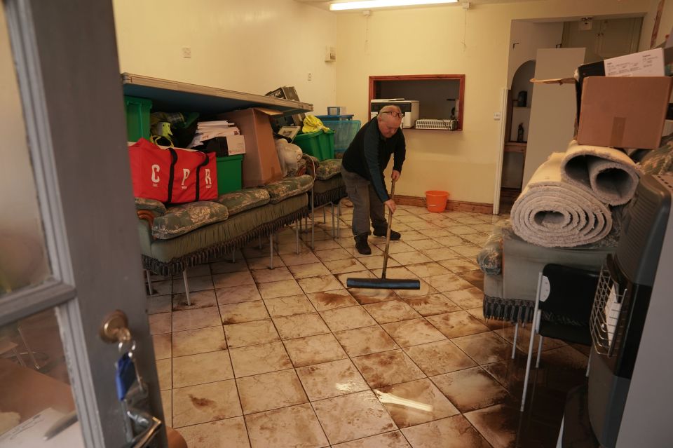  Keith Bainbridge, 66, a volunteer for North West Ambulance Service, cleans up in Appleby-in-Westmorland