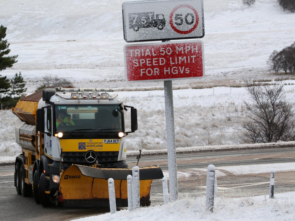  Roads are being cleared as heavy snow sweeps in to blanket Scotland