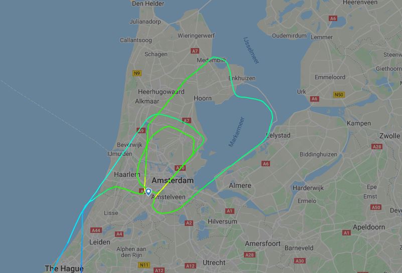  The plane made five landing attempts at Amsterdam's Schiphol airport