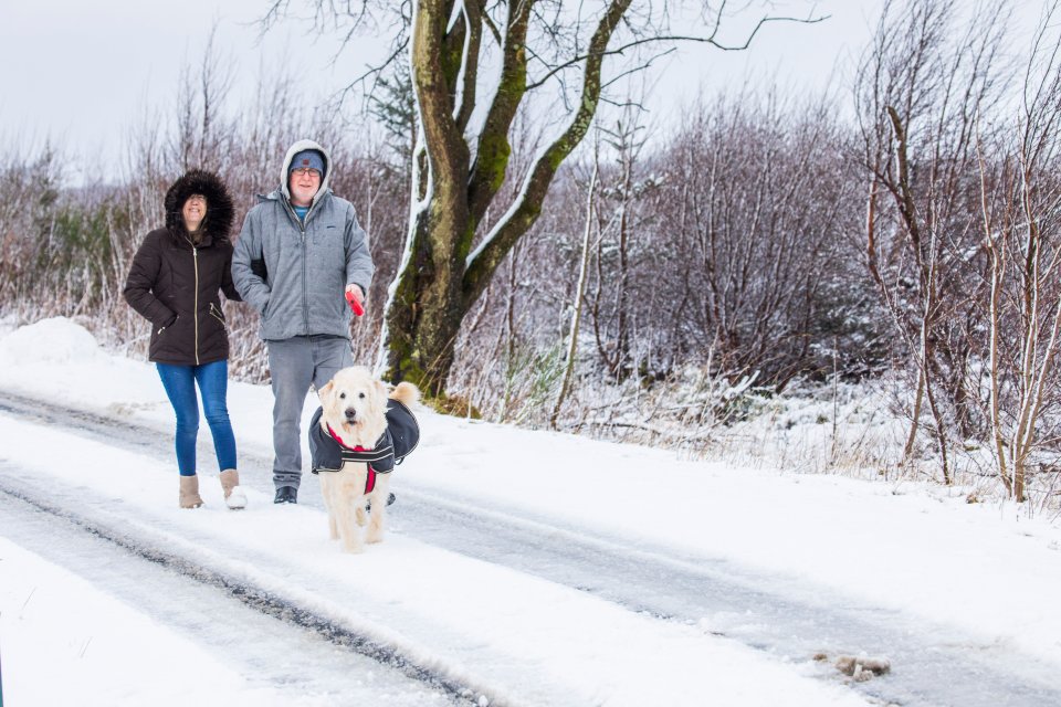  Wintry conditions are sweeping across Scotland in the wake of Storm Ciara