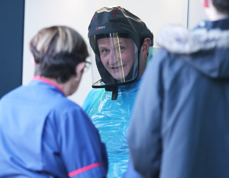  Staff in hazmat suits at Brighton's Royal Sussex County Hospital, as fears grow over how many patients an infected NHS worker came into contact with at Worthing Hospital