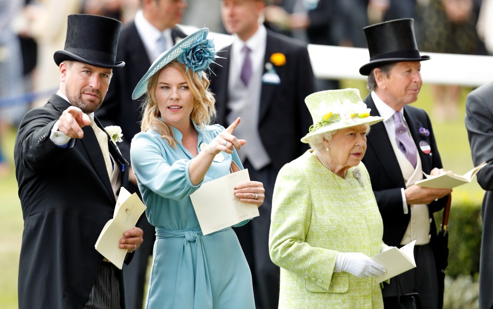  Peter Phillips and his wife Autumn with the Queen at Ascot in happier times