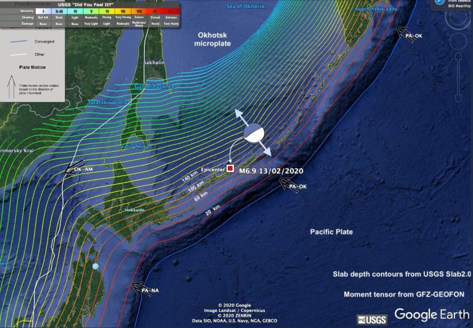  The quake was located in the sea between Japan and Russia