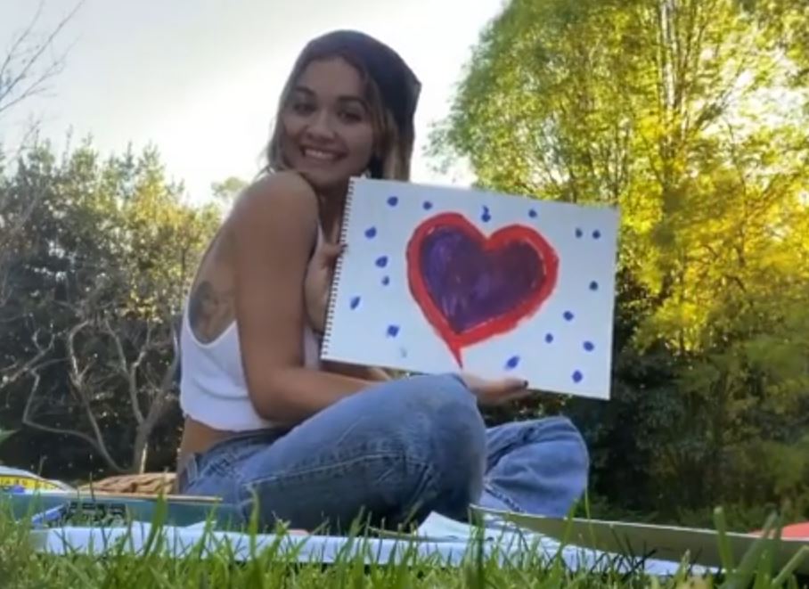  Rita Ora showed off her homemade Valentine's Day card on social media