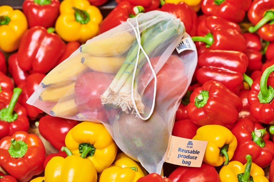  Aldi will introduce 25p bags made from recycled bottles for your fruit and veg