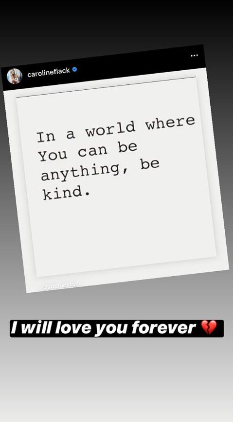 Heartbroken Lewis re-posted one of Caroline Flack’s past posts saying ‘in a world where you can be anything, be kind’