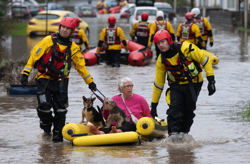  A woman is rescued in Wales as Storm Dennis hits the UK