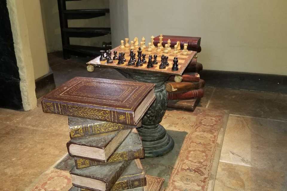  There are games such as chess and air hockey to play in the castle