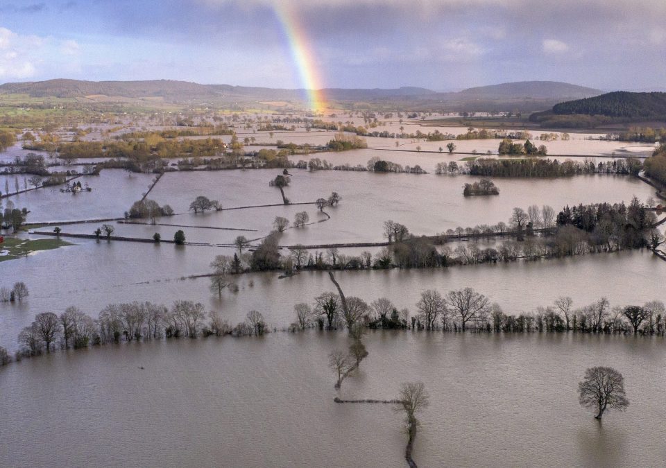  Submerged Wye Valley was lit up by a rainbow after the rain finally stopped