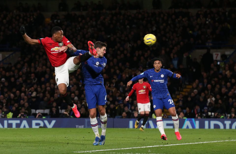  Anthony Martial had given the Red Devils the lead as they closed the gap on Chelsea