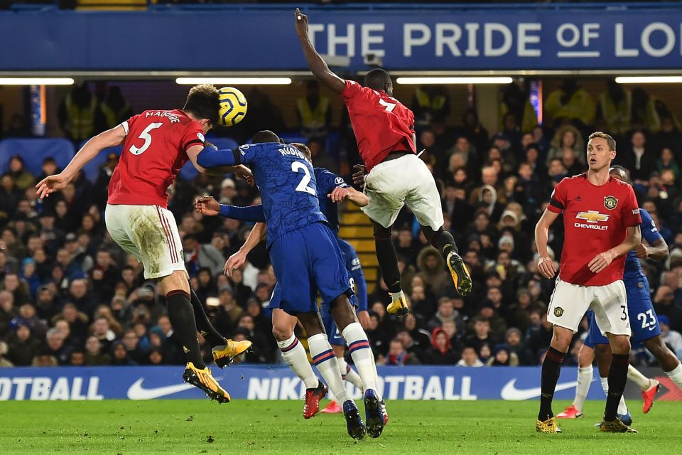  Maguire rose above Antonio Rudiger to head home United's winner