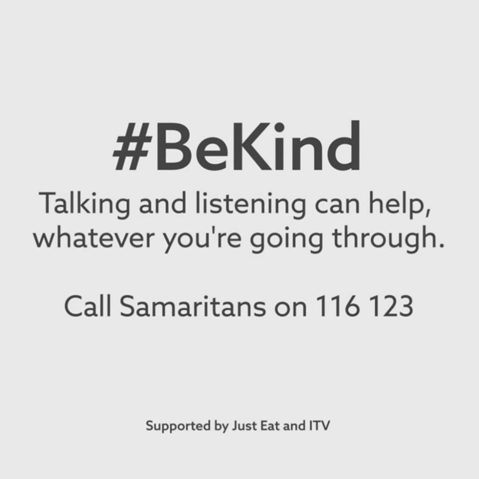 A sponsorship package on ITV2’s Love Island was last night replaced with the Samaritans number