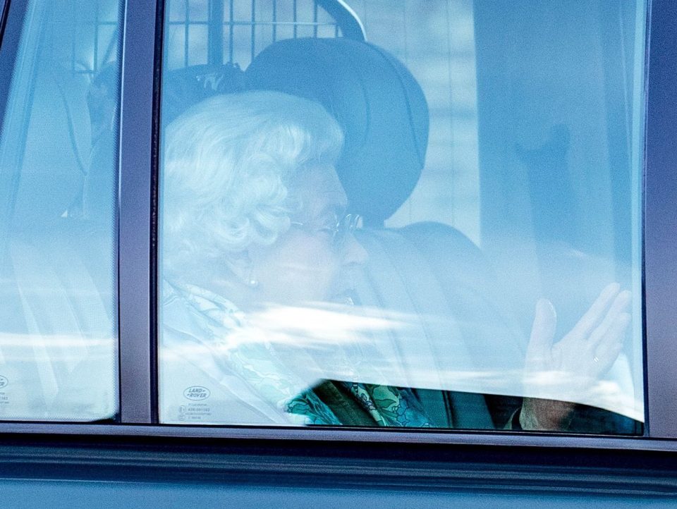  The Queen is seen leaving Windsor today after the divorce news